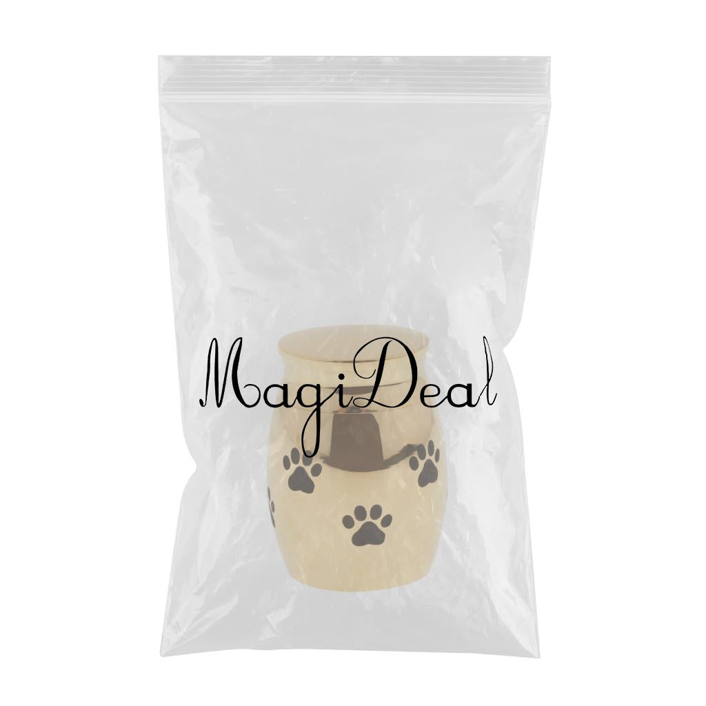 Stainless Steel Cremation Urn Ash Memorial Jar Dog Paw