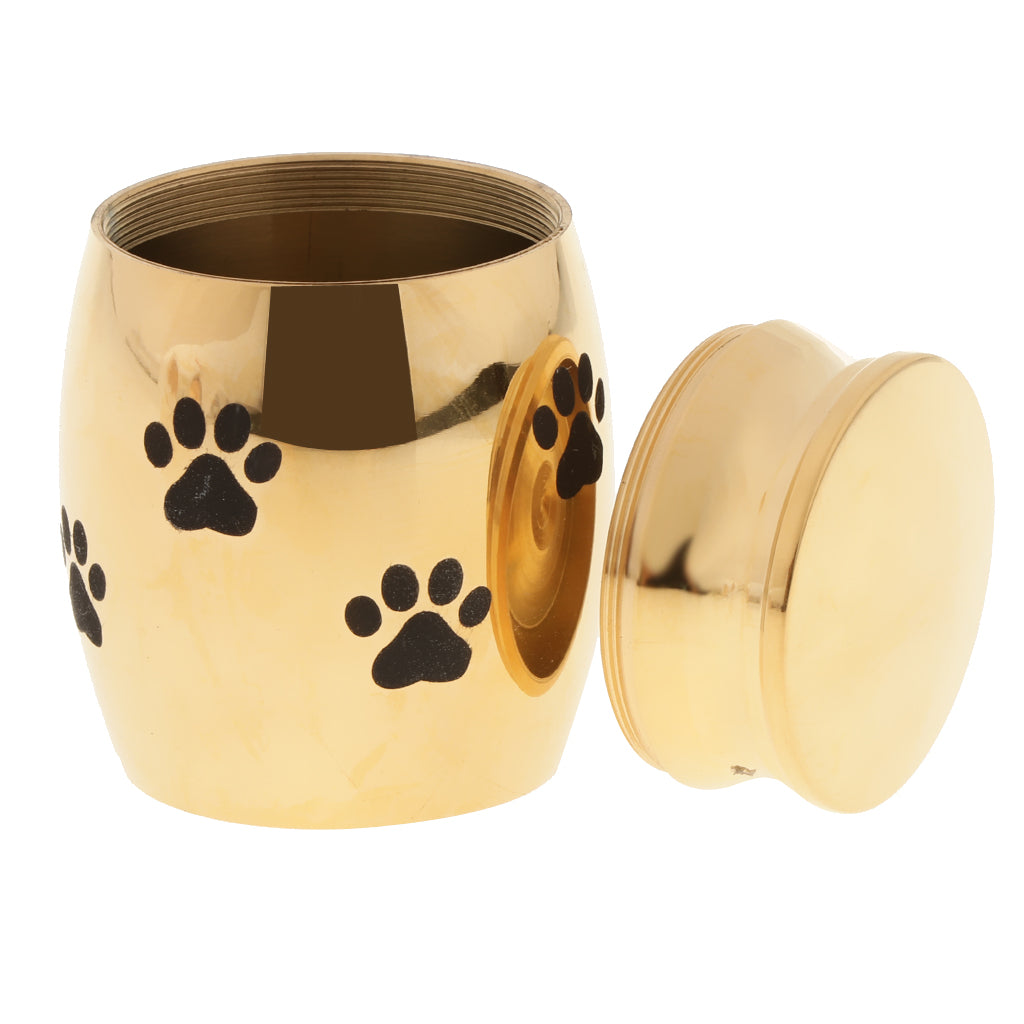 Stainless Steel Cremation Urn Ash Memorial Jar Dog Paw