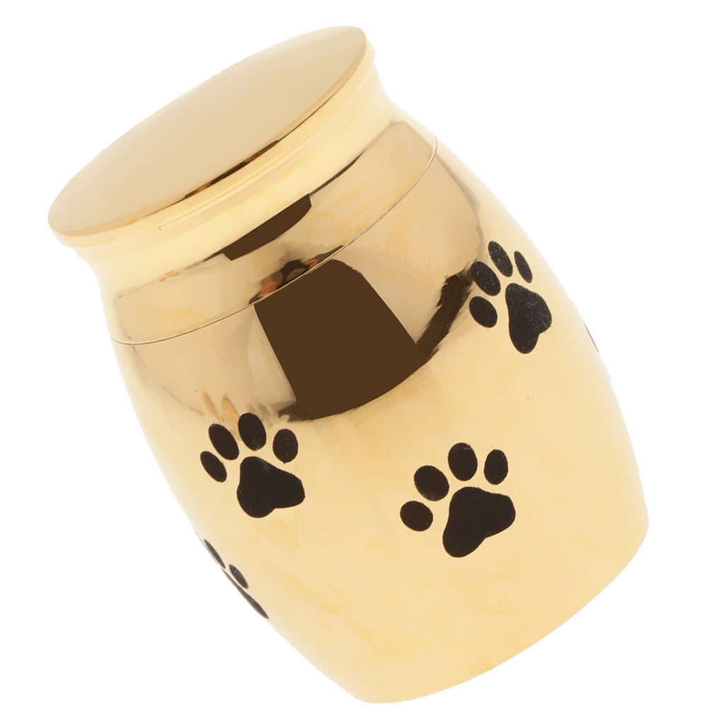 Stainless Steel Cremation Urn Ash Memorial Jar Dog Paw