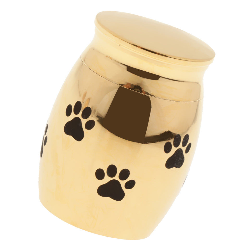 Stainless Steel Cremation Urn Ash Memorial Jar Dog Paw