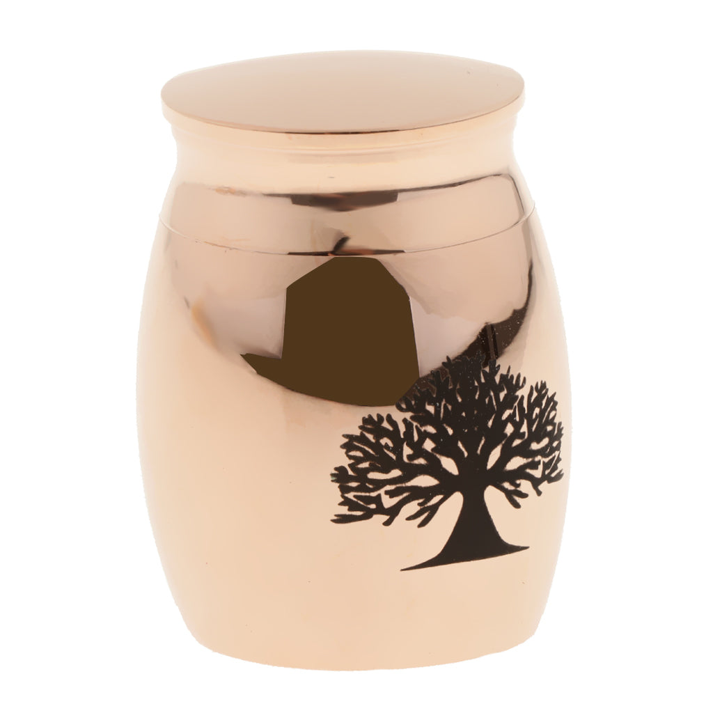 Stainless Steel Cremation Urn Ash Memorial Jar Tree of Life