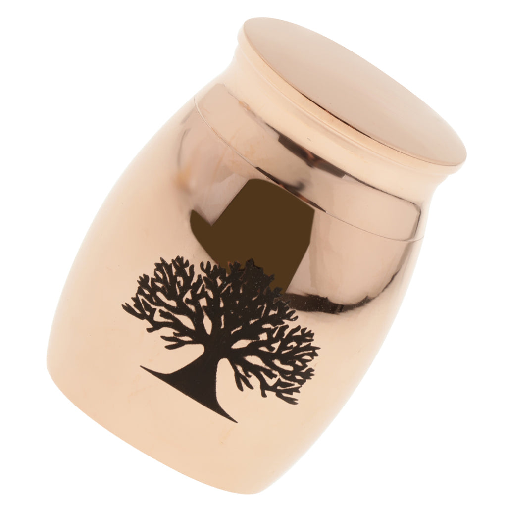 Stainless Steel Cremation Urn Ash Memorial Jar Tree of Life