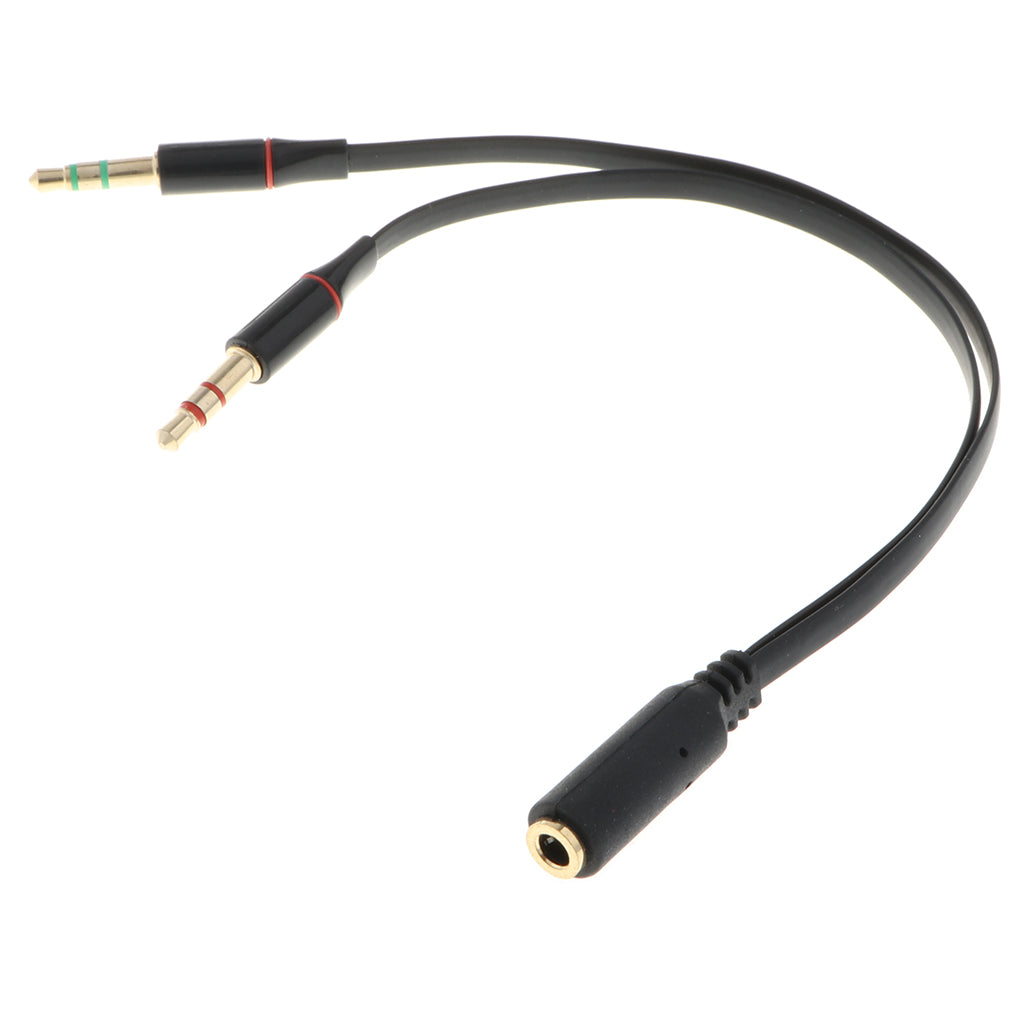 Headphone Mic Y Splitter Cable Audio Microphone 3.5mm Jack For PC