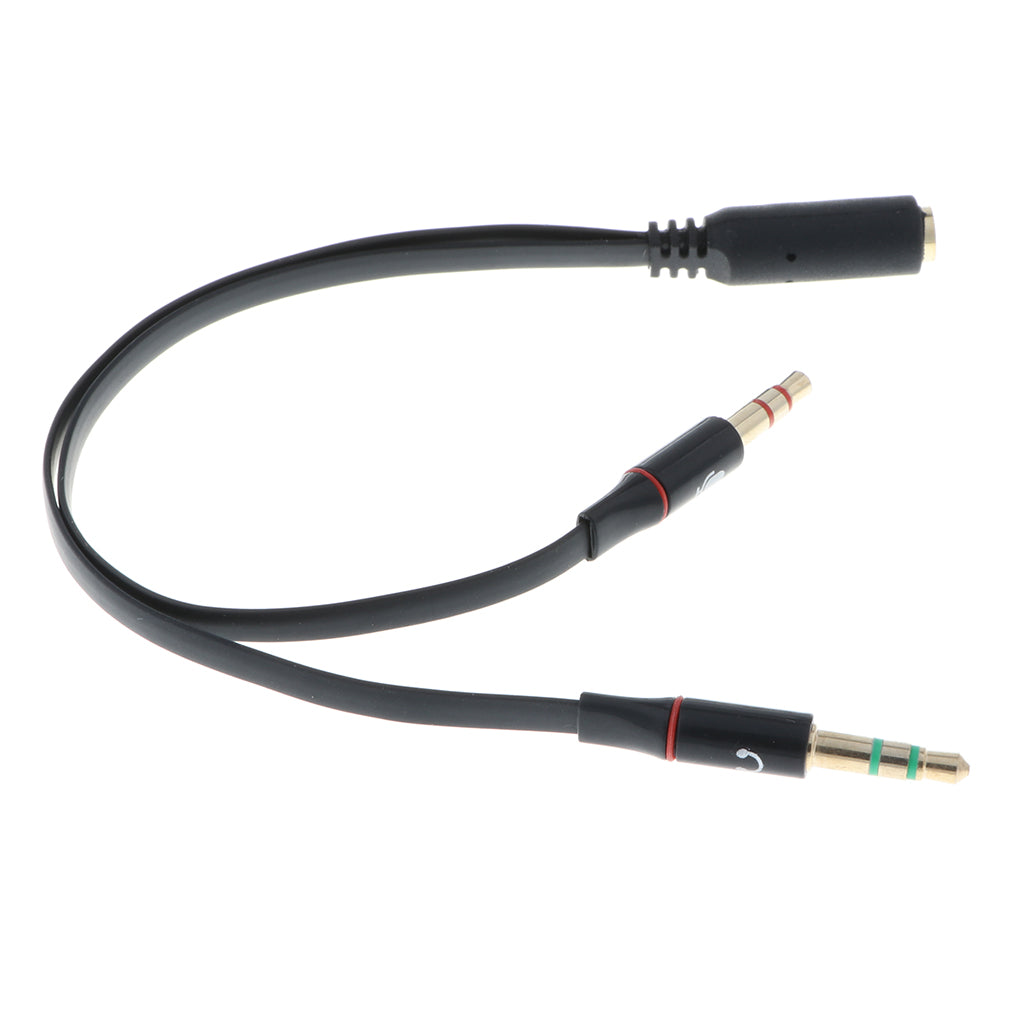 Headphone Mic Y Splitter Cable Audio Microphone 3.5mm Jack For PC