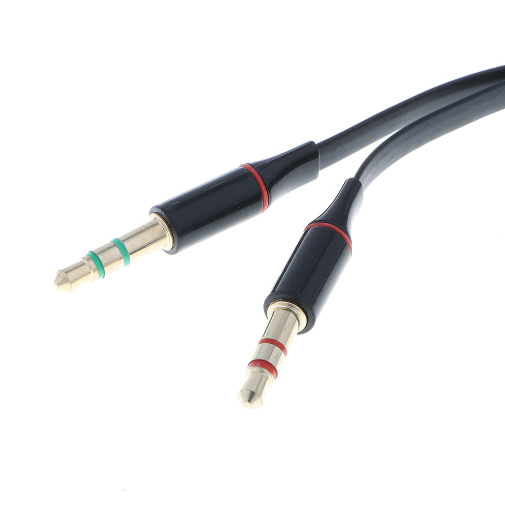 Headphone Mic Y Splitter Cable Audio Microphone 3.5mm Jack For PC