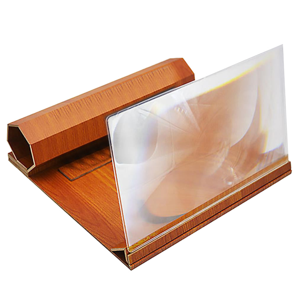 12 inch Wooden Phone Screen Amplifier Magnifier Display Stand Holder