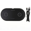 5W QI Dual Wireless Charger Pad Fast Charging Dock for Phone Black