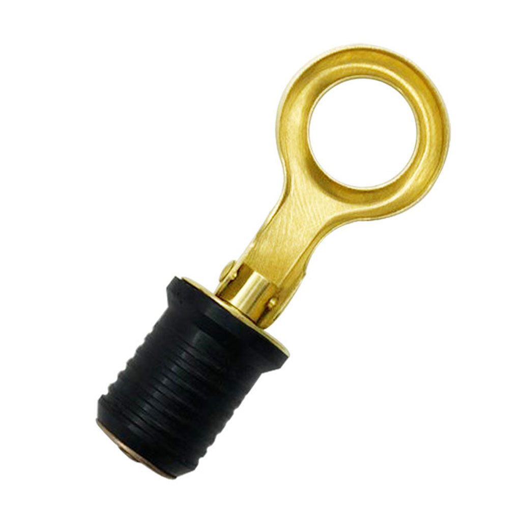 Rubber Brass Snap Tight Flip Style Hull Livewell Boat Drain Plug for Boat