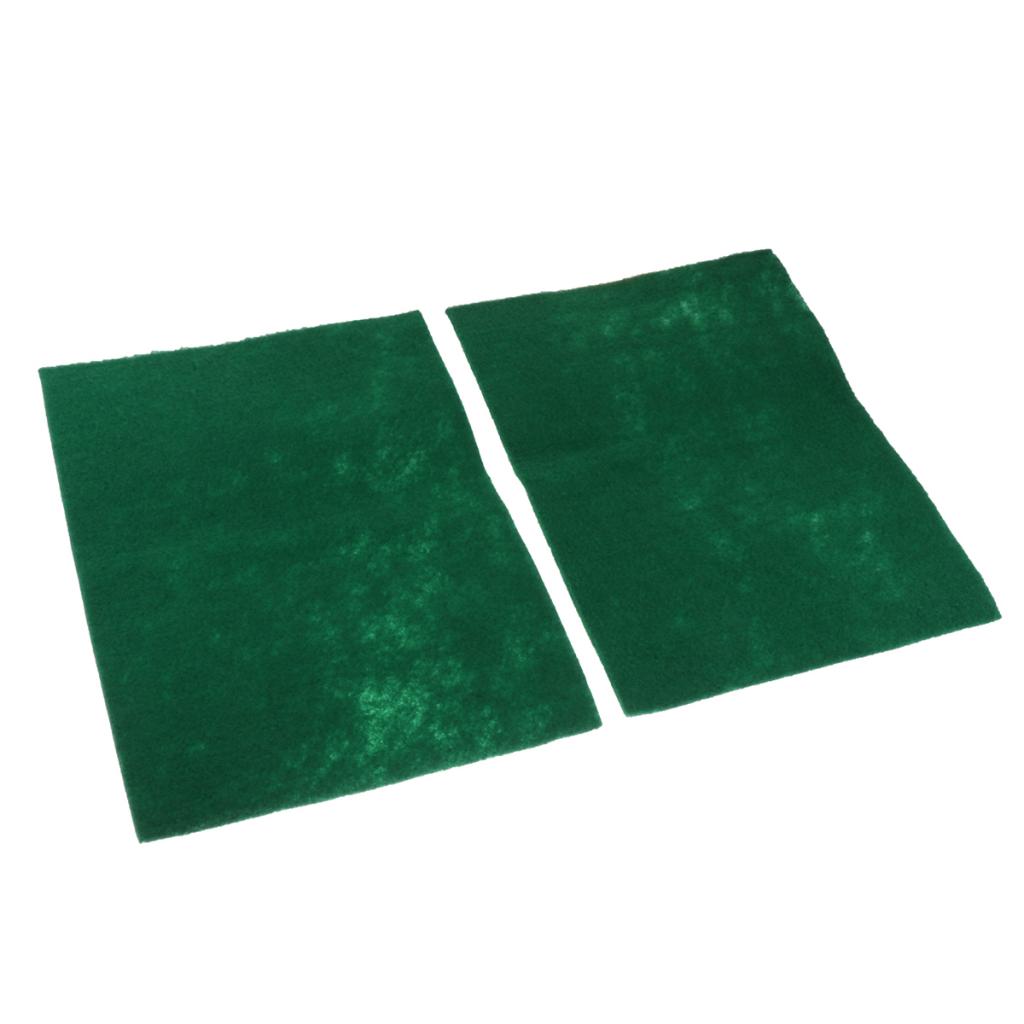 2 Pieces Green Reptile Cage Carpet Moisture-proof Warm Floor Mat 60x40cm