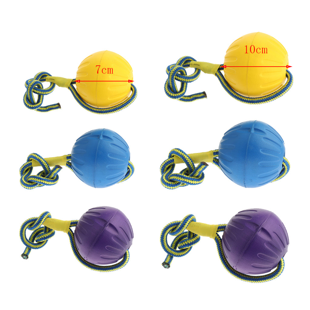 Foam Ball Pet Dog Training Toy Ball with Rope Purple_L