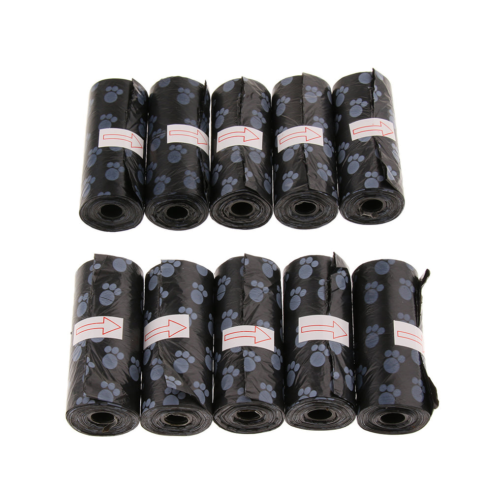 10Pcs Pet Dog Puppy Waste Poop Bags Standard and Biodegradable Black