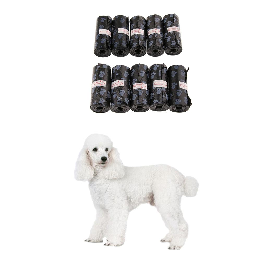 10Pcs Pet Dog Puppy Waste Poop Bags Standard and Biodegradable Black