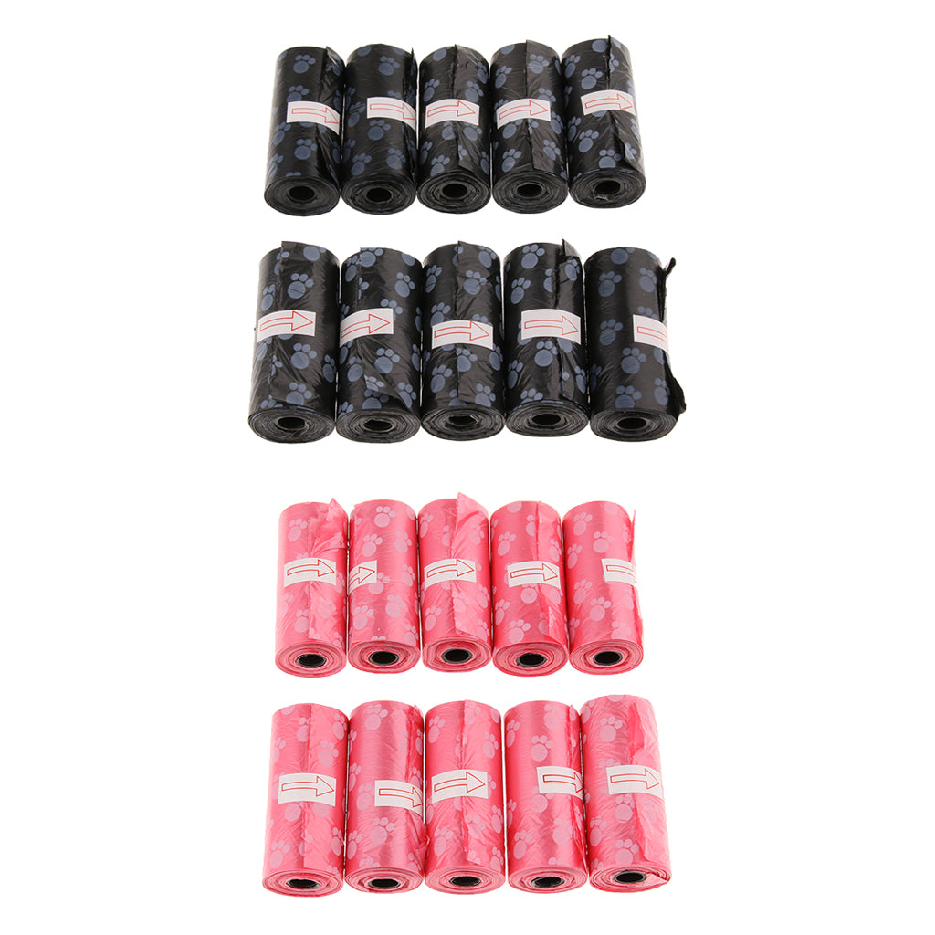 10Pcs Pet Dog Puppy Waste Poop Bags Standard and Biodegradable Black