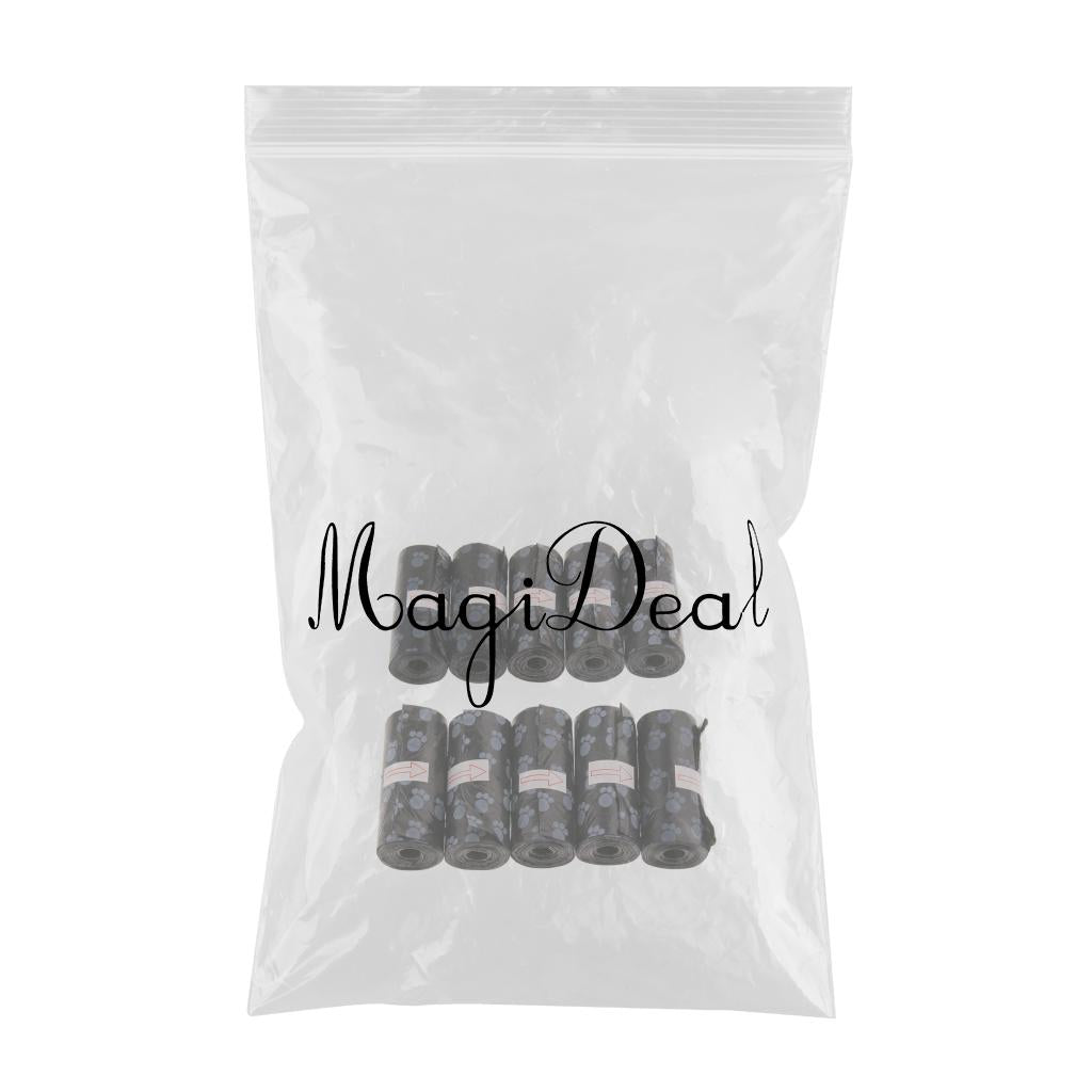 10Pcs Pet Dog Puppy Waste Poop Bags Standard and Biodegradable Black