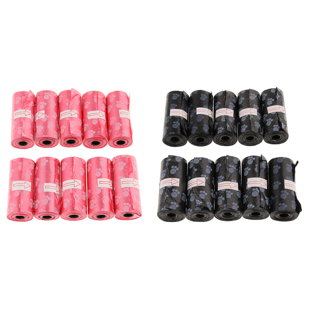 10Pcs Pet Dog Puppy Waste Poop Bags Standard and Biodegradable Black