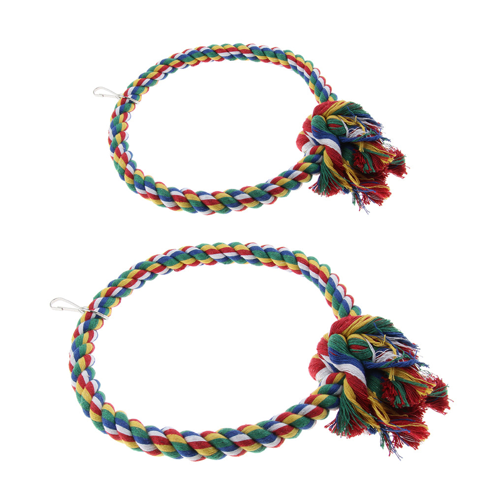 Pet Bite-resistant Cotton Rope Swing Bird Toy Round Circle Ring  L