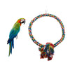 Pet Bite-resistant Cotton Rope Swing Bird Toy Round Circle Ring  S