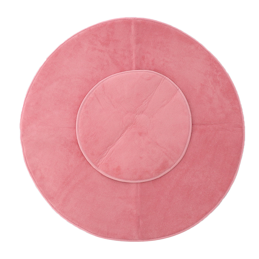 Round Shape Dog Cat Coral Fleece Mat Warm Sleep Bedding Nest Pet Pad Pink S