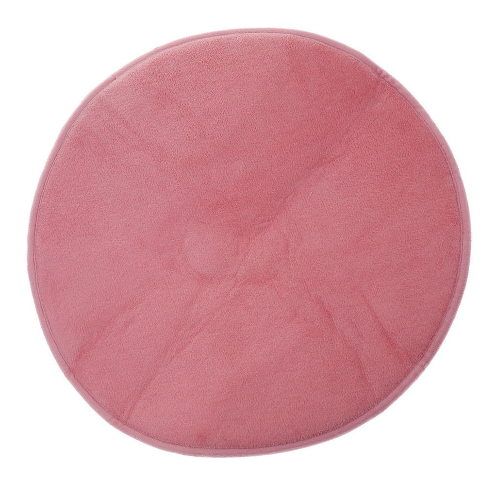 Round Shape Dog Cat Coral Fleece Mat Warm Sleep Bedding Nest Pet Pad Pink S