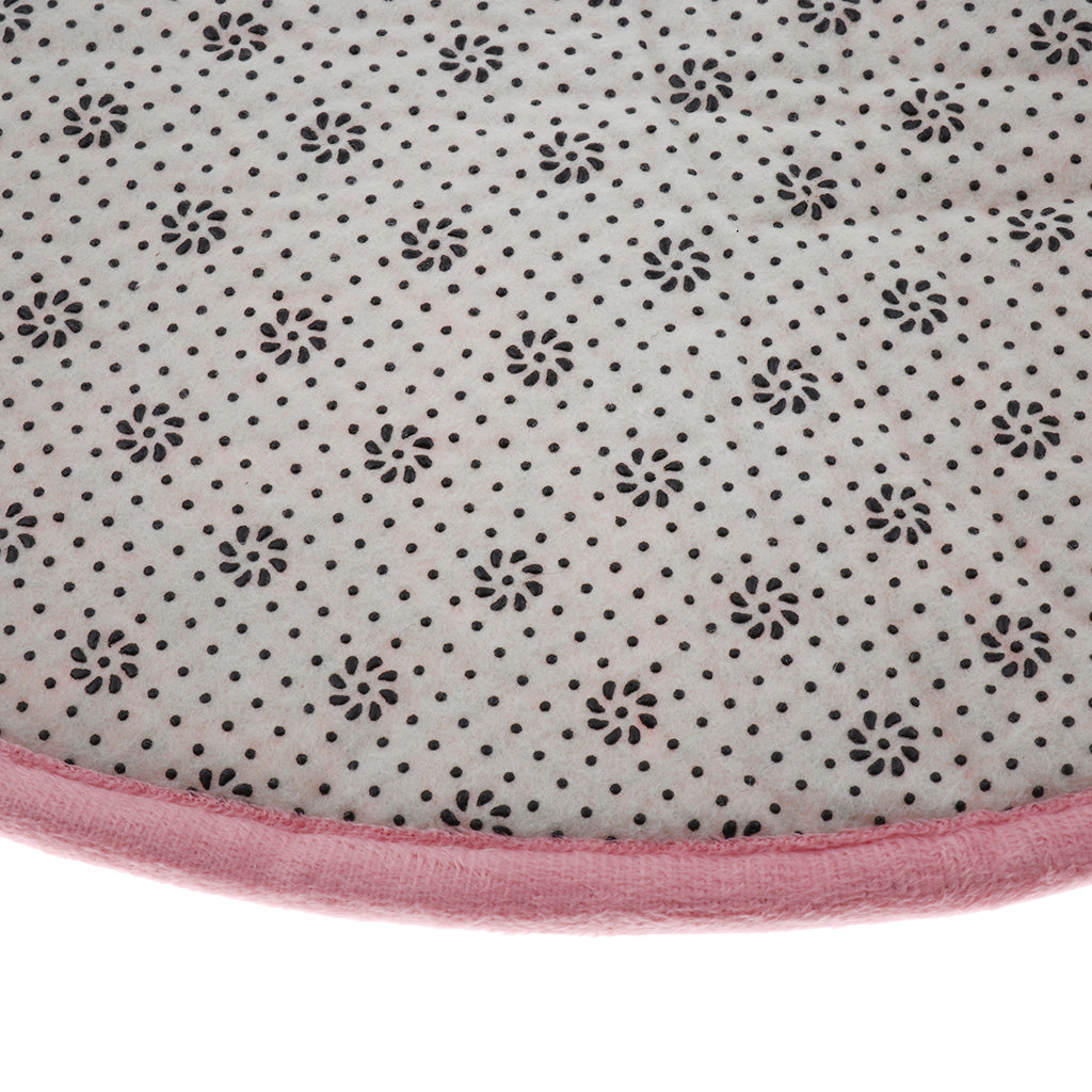 Round Shape Dog Cat Coral Fleece Mat Warm Sleep Bedding Nest Pet Pad Pink S