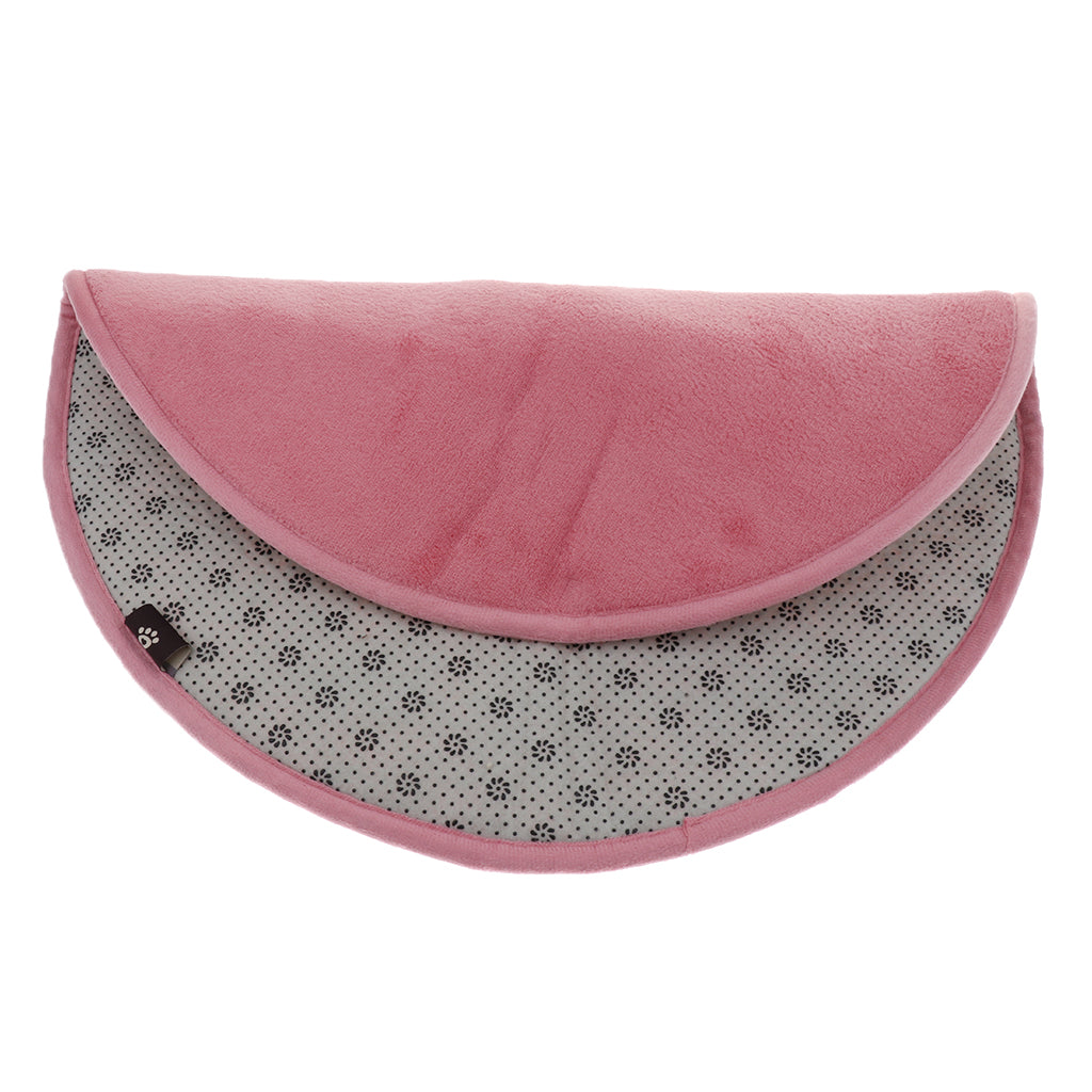 Round Shape Dog Cat Coral Fleece Mat Warm Sleep Bedding Nest Pet Pad Pink S