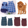 Windproof British Style Plaid Dog Vest Winter Coat Warm Apparel Cold Weather Blue M