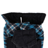 Windproof British Style Plaid Dog Vest Winter Coat Warm Apparel Cold Weather Blue M