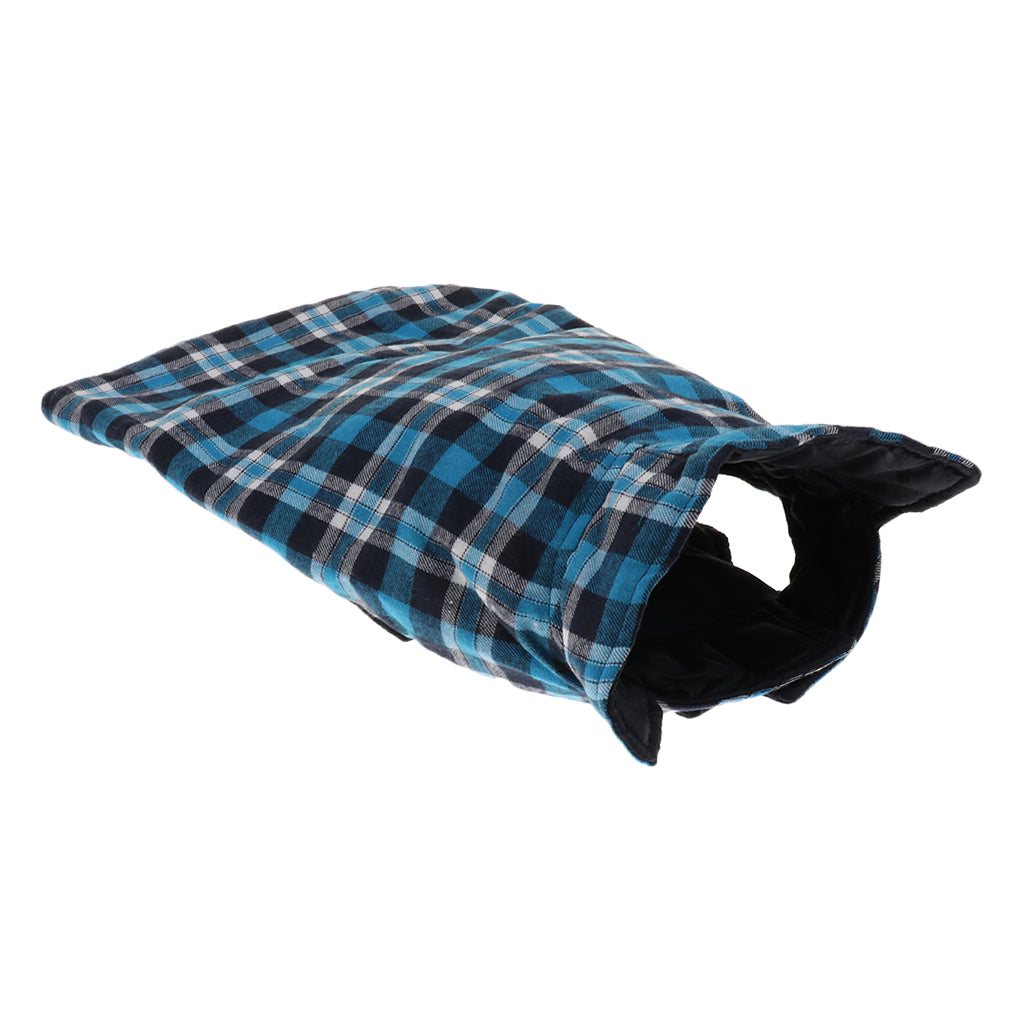 Windproof British Style Plaid Dog Vest Winter Coat Warm Apparel Cold Weather Blue M