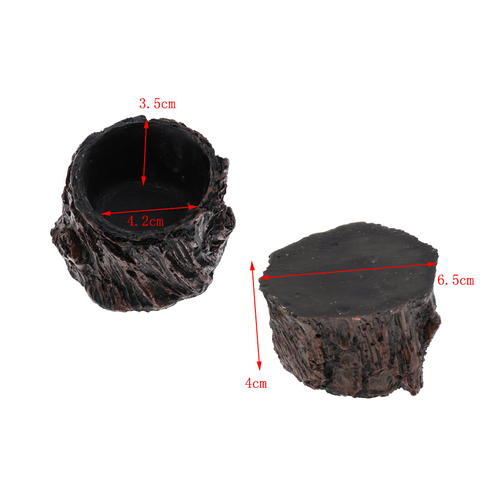 2xResin Rock Bowl Food Water Dish Feeder Plate for Terrarium Reptile Tank  1