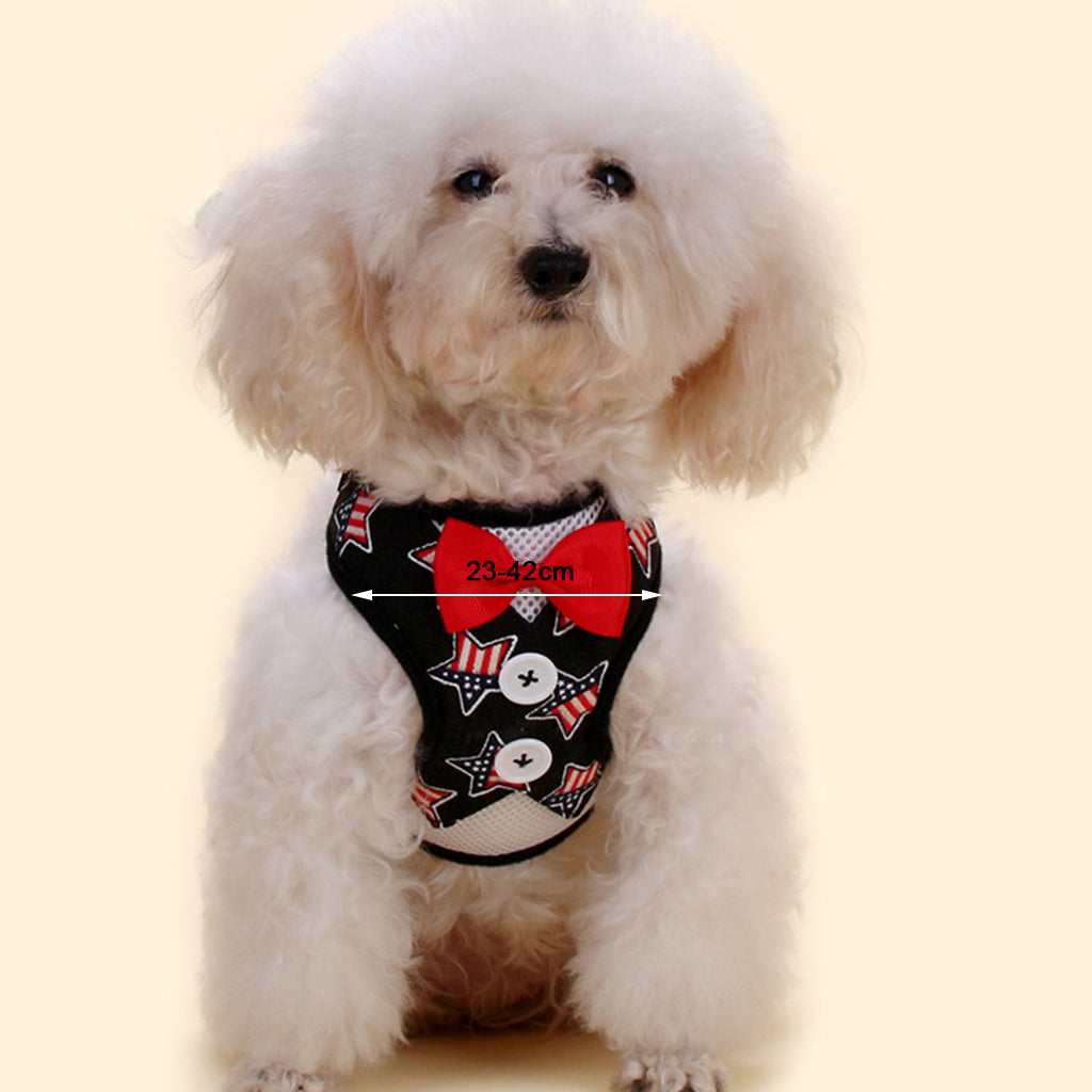 Adjustable Dog Harness Traction Rope Dog Vest Clothes Star