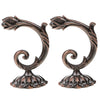 2Pcs Vintage Flower Wall Clothes Holder Tieback Hooks Curtain Hanger Copper