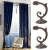 2Pcs Vintage Flower Wall Clothes Holder Tieback Hooks Curtain Hanger Copper