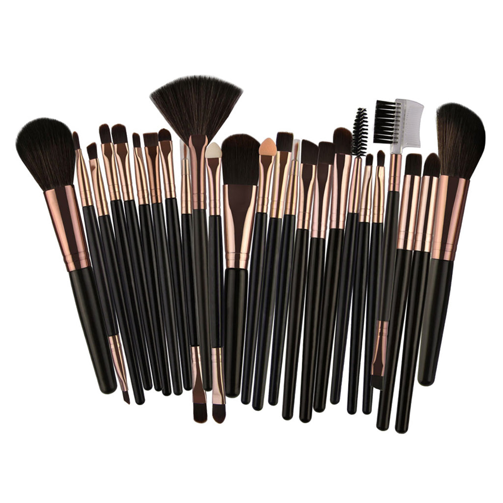 25pcs Makeup Cosmetic Brushes Set for Foundation Powder Concealer Blending Black Coffee