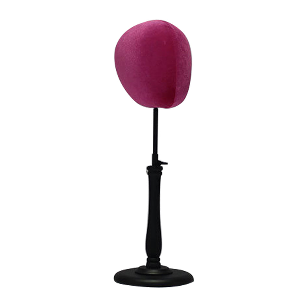 Adjustable Tabletop Hat Stand Mannequin Wig Cap Display Stand Rose Red