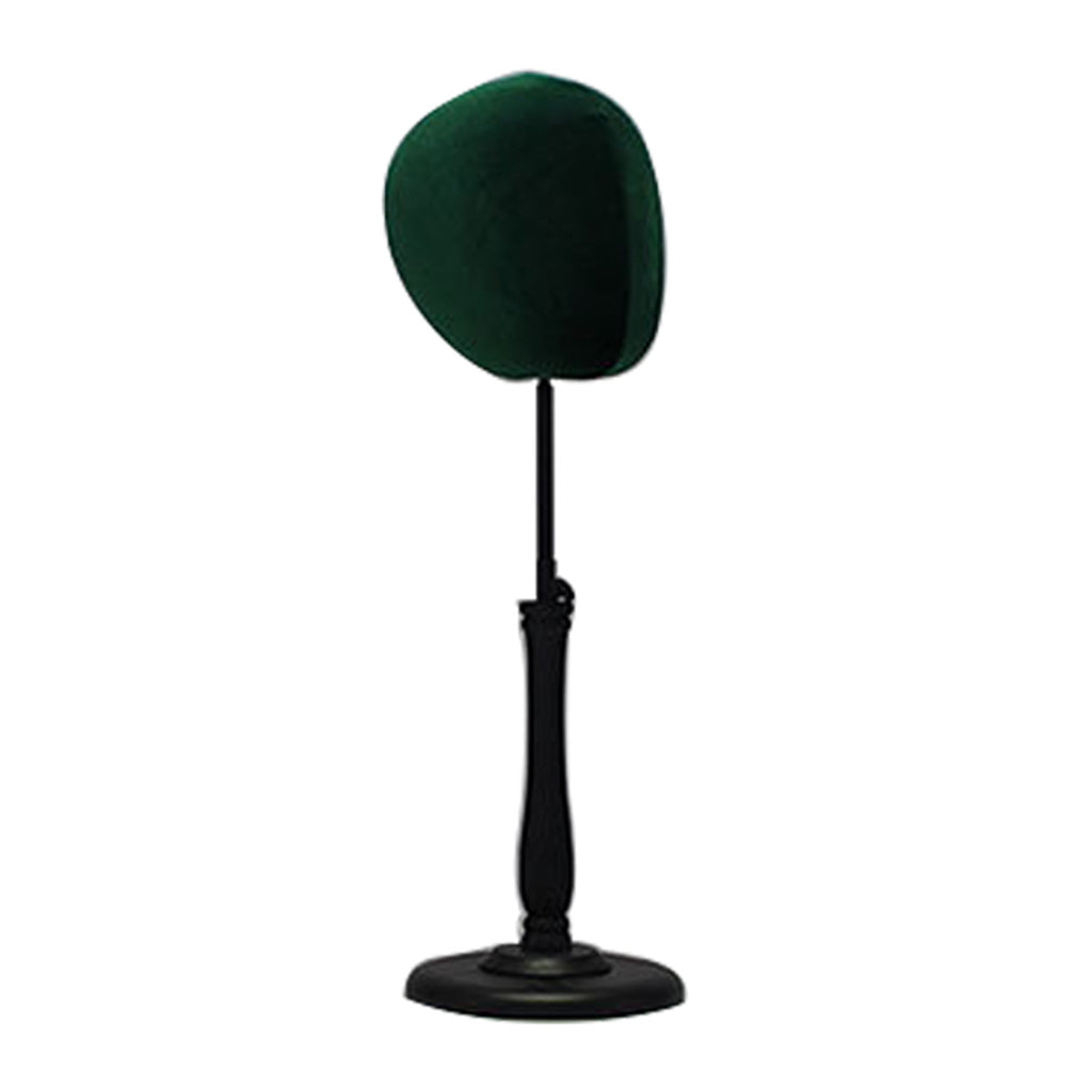 Adjustable Tabletop Hat Stand Mannequin Wig Cap Display Stand Dark Green