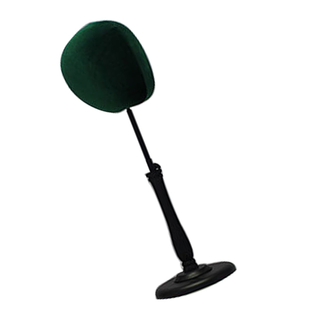 Adjustable Tabletop Hat Stand Mannequin Wig Cap Display Stand Dark Green