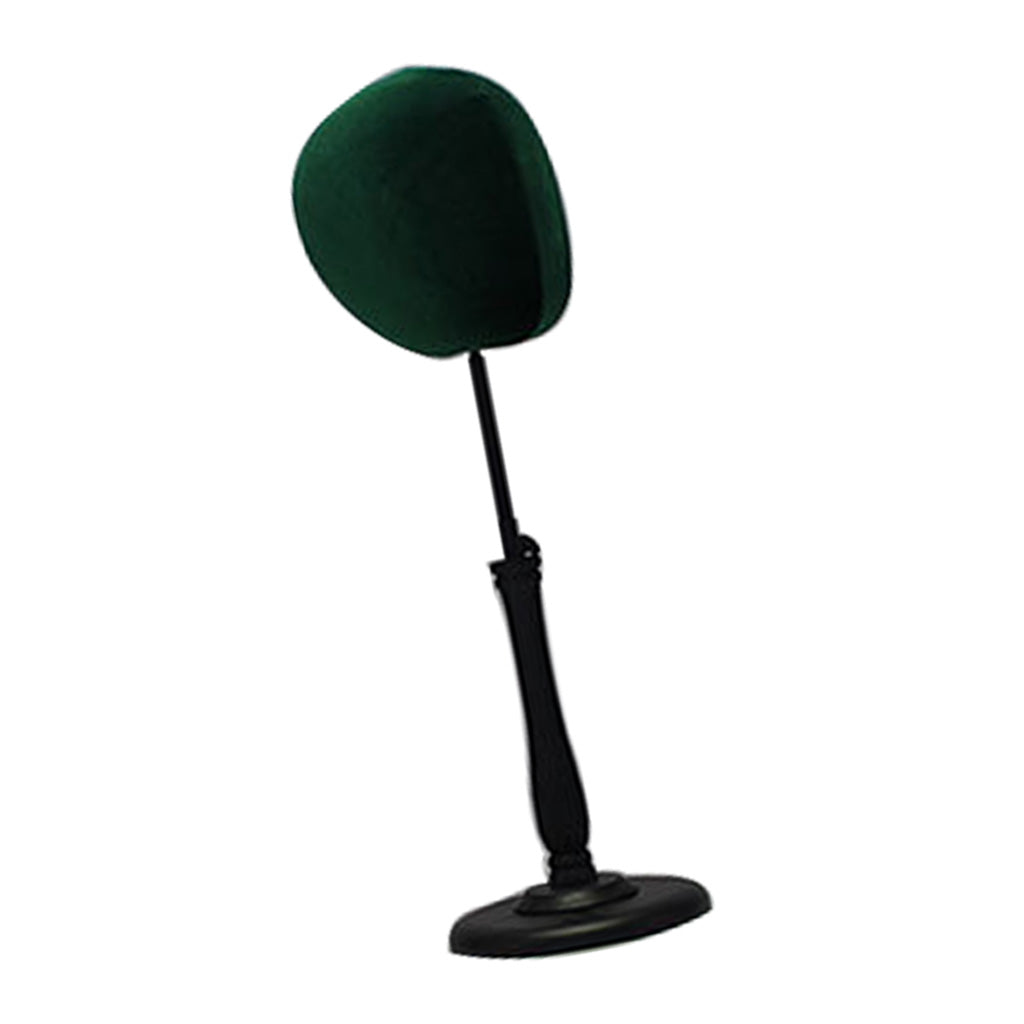 Adjustable Tabletop Hat Stand Mannequin Wig Cap Display Stand Dark Green