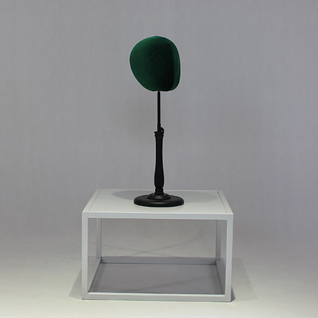 Adjustable Tabletop Hat Stand Mannequin Wig Cap Display Stand Dark Green