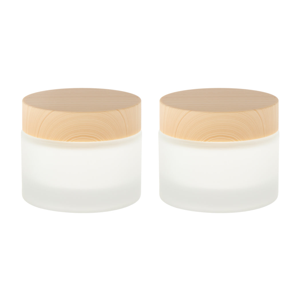 2X Empty Refill Round Face Cream Bottles Lotion Cosmetics Container Jars 50g