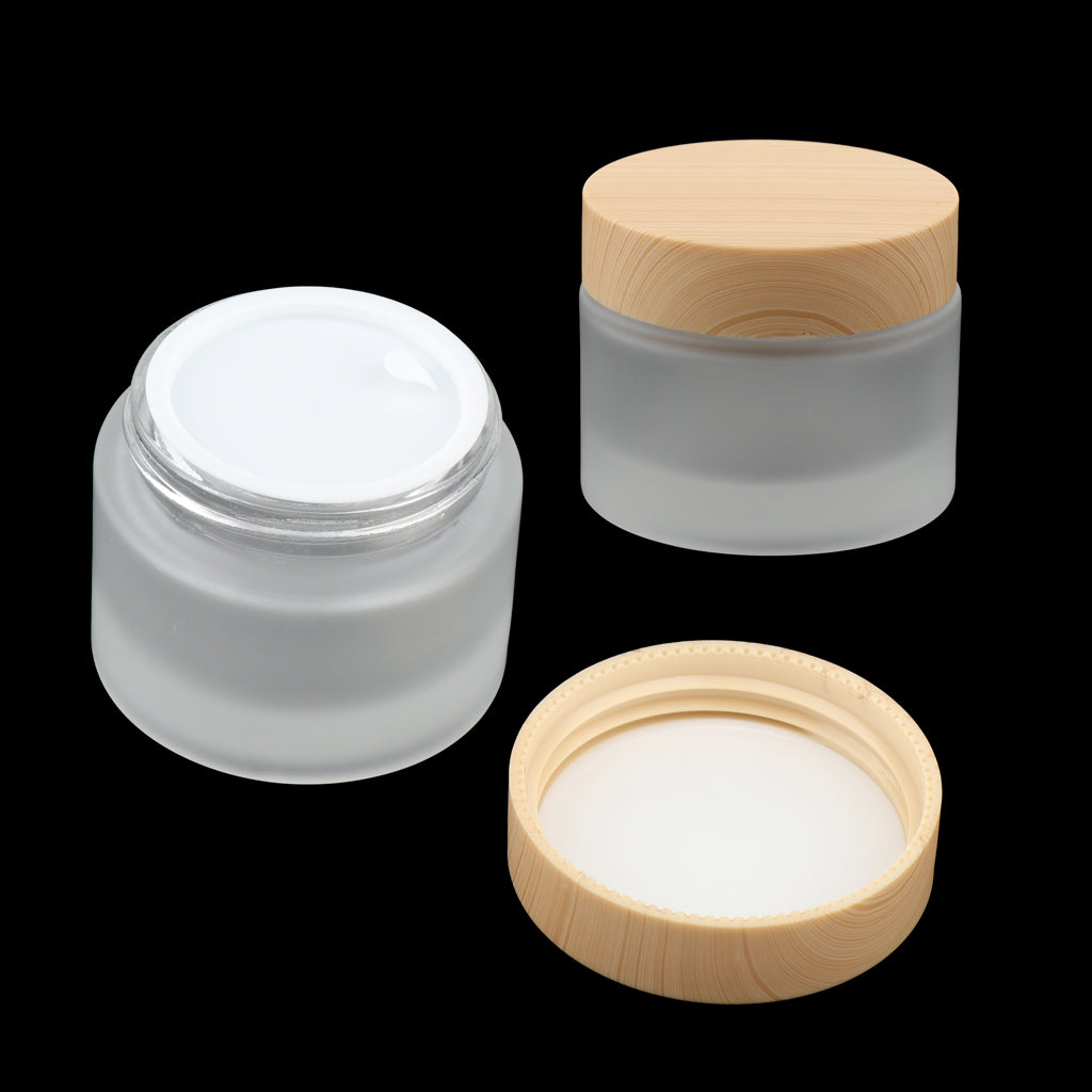 2X Empty Refill Round Face Cream Bottles Lotion Cosmetics Container Jars 50g