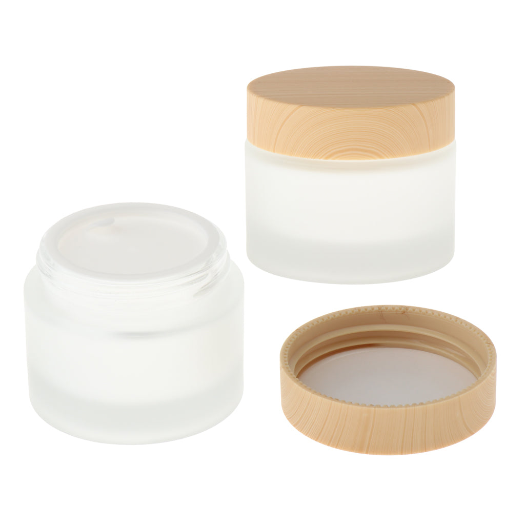 2X Empty Refill Round Face Cream Bottles Lotion Cosmetics Container Jars 50g