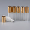 6Pcs Empty Perfume Essential Oil Roll on Bottles 5ml Mat Glass Roller Bottle Gold