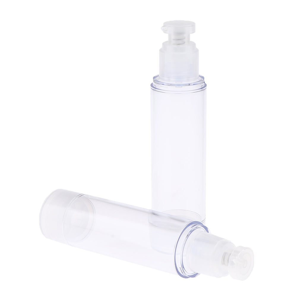 2Pcs Empty Airless Vacuum Pump Bottles Travel Cosmetic Containers 100ml