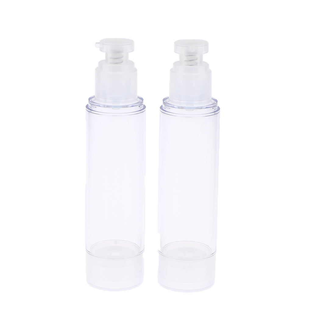 2Pcs Empty Airless Vacuum Pump Bottles Travel Cosmetic Containers 100ml