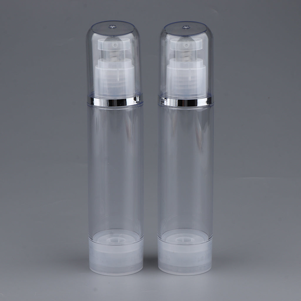 2Pcs Empty Airless Vacuum Pump Bottles Travel Cosmetic Containers 100ml