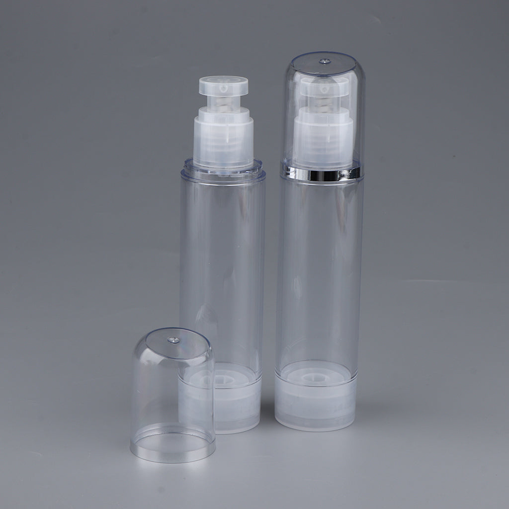 2Pcs Empty Airless Vacuum Pump Bottles Travel Cosmetic Containers 100ml