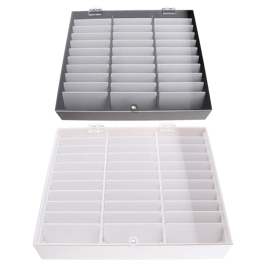 30Grids Acrylic Nail Tips Display Removable False Nail Art Storage Box White