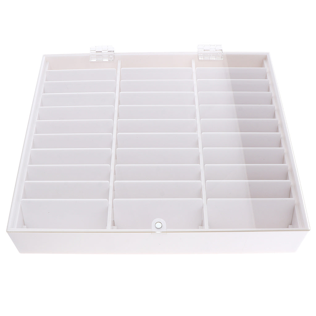 30Grids Acrylic Nail Tips Display Removable False Nail Art Storage Box White