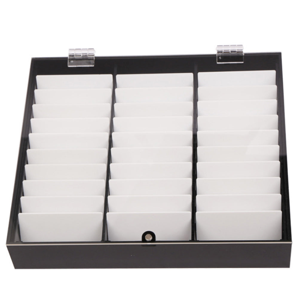 30Grids Acrylic Nail Tips Display Removable False Nail Art Storage Box Black