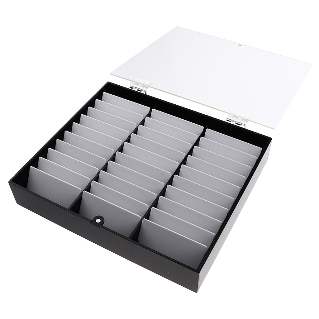 30Grids Acrylic Nail Tips Display Removable False Nail Art Storage Box Black